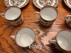 VTG Chinese Porcelain Thousand Butterflies Tea Cups & Saucers Demitasse-set of 5