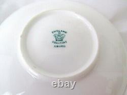 VTG Coalport Gold Demitasse Cup/Saucer Green Floral Raised Flowers 2 1/8 Diam