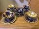 Vtg Lindner Keups Bavaria Echt Cobalt Blue Gold Demitasse Tea Cups Set Of 5