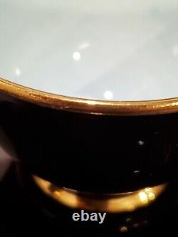 VTG MCM Stavangerflint Norway Demitasse Tea Coffee Multi-Color Cups with Saucers