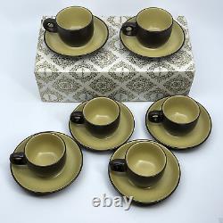 VTG Noritake Folkstone Equator Smooth Demitasse Cups & Saucers Genuine Stoneware