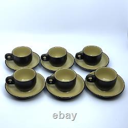 VTG Noritake Folkstone Equator Smooth Demitasse Cups & Saucers Genuine Stoneware