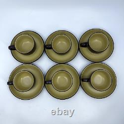 VTG Noritake Folkstone Equator Smooth Demitasse Cups & Saucers Genuine Stoneware