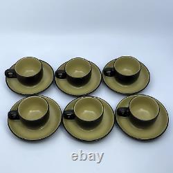 VTG Noritake Folkstone Equator Smooth Demitasse Cups & Saucers Genuine Stoneware