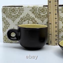 VTG Noritake Folkstone Equator Smooth Demitasse Cups & Saucers Genuine Stoneware