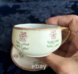 VTG Rosenthal Selb Bavaria Donatello 4 Demitasse Cups Saucers Set 1920s Art Deco