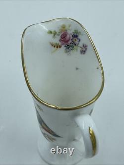 VTG Royal Doulton H 1422 Colored Birds & Gold Demitasse Cups & Saucers 9 Pc Set