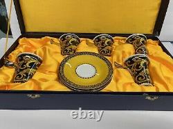 Versace Rosenthal Barocco Set Of 5 Winged Tall Cup Demitasse / Espresso & Saucer