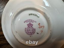 Very Rare Royal Worcester Demitasse Cups (7) And Saucers (8) From 1918