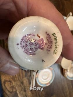 Very Rare Royal Worcester Demitasse Cups (7) And Saucers (8) From 1918
