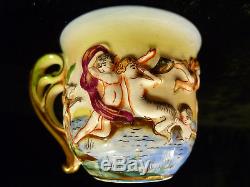 Very Rare Signed Occupied Japan Sgk Capodimonte Style Demitasse Cup & Saucer
