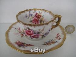 Very Rare Vintage Hammersley & Co Howards Sprays Demi Tasse Cup And Saucer
