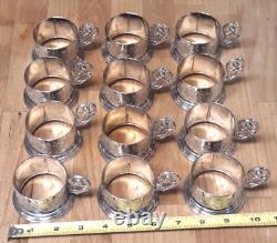 Victorian Italy 800 Silver Plate Bridal Set OF 12 Demitasse 12 Saucers G2U