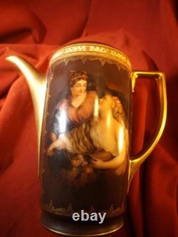 Vienna Style Czech Demitasse Set, Tray, Cups/Saucers, Creamer/Sugar, Coffee Pot