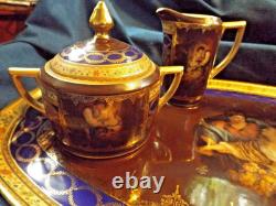 Vienna Style Czech Demitasse Set, Tray, Cups/Saucers, Creamer/Sugar, Coffee Pot