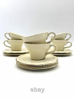Vietri Cucina Fresca Cream Demitasse Cups & Saucers, Set of 6