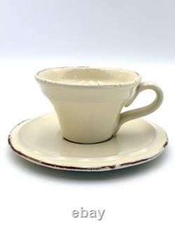 Vietri Cucina Fresca Cream Demitasse Cups & Saucers, Set of 6