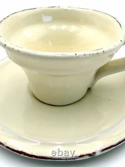 Vietri Cucina Fresca Cream Demitasse Cups & Saucers, Set of 6