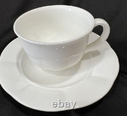 Villeroy & Boch 6 Sets Of Retired Damasco White Scrolls Demitasse Cups & Saucers