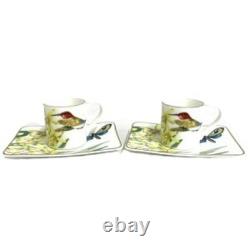 Villeroy & Boch Amazonia Rainforest Porcelain Demitasse Cup & Saucer Set of 2