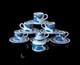 Villeroy Boch Blue Cloud Espresso Demitasse Set 6 Cups Saucers Lidded Sugar Bowl