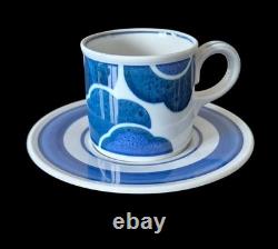 Villeroy Boch Blue Cloud Espresso Demitasse Set 6 Cups Saucers Lidded Sugar Bowl