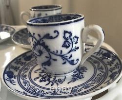 Villeroy & Boch Dresden Saxton Demitasse Blue Onion Cups & Saucers Set Of FIVE