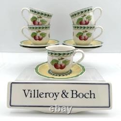 Villeroy & Boch French Garden Fleurence Demitasse Cups & Saucers, Set of 5