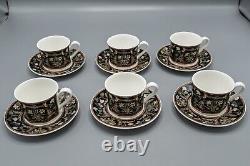 Villeroy & Boch Intarsia Demitasse Cup & Saucers Set of 6 FREE USA SHIPPING