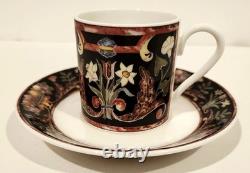 Villeroy & Boch Intarsia Demitasse Cups And Saucers Set Of 6 Germany Nwt