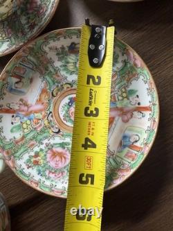 Vintage 13pc Rose Medallion Tea Set Teapot, 6 Teacups, 6 Demitasse Cups MCM