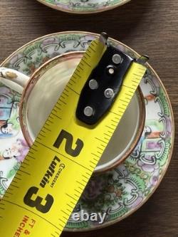 Vintage 13pc Rose Medallion Tea Set Teapot, 6 Teacups, 6 Demitasse Cups MCM