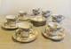 Vintage 1950's Grosvenor Floral Bone China Demitasse Cups And Saucer Set Of 10