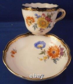 Vintage 20thC Meissen Porcelain A-Kante Demitasse Cup & Saucer Porzellan Tasse