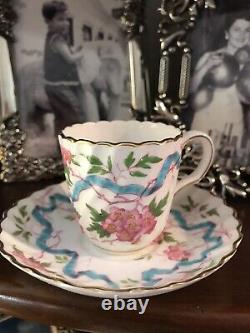 Vintage 4 Rare Minton Montrose Porcelain China Demitasse Cup & Saucer Sets Wow