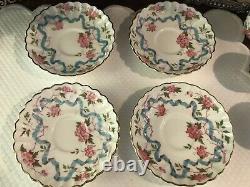 Vintage 4 Rare Minton Montrose Porcelain China Demitasse Cup & Saucer Sets Wow