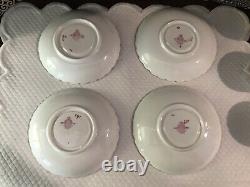 Vintage 4 Rare Minton Montrose Porcelain China Demitasse Cup & Saucer Sets Wow