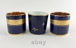 Vintage Assorted Limoges France Demitasse Gilt Tea Cups & Saucers Set of 6 Boxed