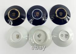 Vintage Assorted Limoges France Demitasse Gilt Tea Cups & Saucers Set of 6 Boxed