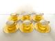 Vintage Aynsley Bone China Demitasse Cup And Saucer Set Of 6 Yellow Gold Pattern
