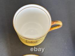 Vintage Aynsley Bone China Demitasse Cup and Saucer Set of 6 Yellow Gold Pattern