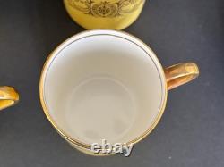 Vintage Aynsley Bone China Demitasse Cup and Saucer Set of 6 Yellow Gold Pattern