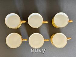 Vintage Aynsley Bone China Demitasse Cup and Saucer Set of 6 Yellow Gold Pattern Vintage Aynsley Bone China Demitasse Cup and Saucer Set of 6 Yellow Gold Pattern