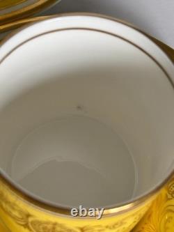 Vintage Aynsley Bone China Demitasse Cup and Saucer Set of 6 Yellow Gold Pattern