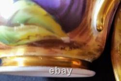Vintage Aynsley Bone China Fruit Orchard Demitasse Cup + Saucer Lush Gold Signed