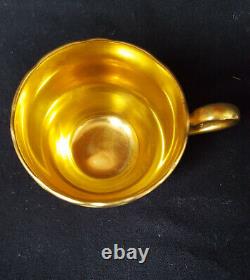 Vintage Aynsley Bone China Fruit Orchard Demitasse Cup + Saucer Lush Gold Signed