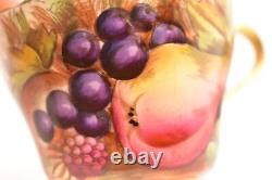 Vintage Aynsley Orchard Gold Fruits Demitasse Cup & Saucer Set Signed N. Brunt