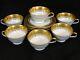 Vintage Bareuther Germany Gold Encrusted Wide Band 6 Demitasse Cups & Saucers