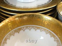 Vintage Bareuther Germany Gold Encrusted Wide Band 6 Demitasse Cups & Saucers