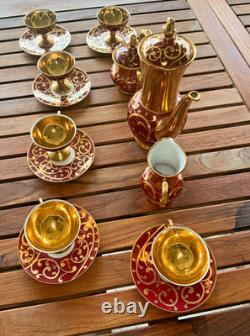 Vintage Bavarian Germany Porcelain Demitasse Coffee Set Floral Partial Set